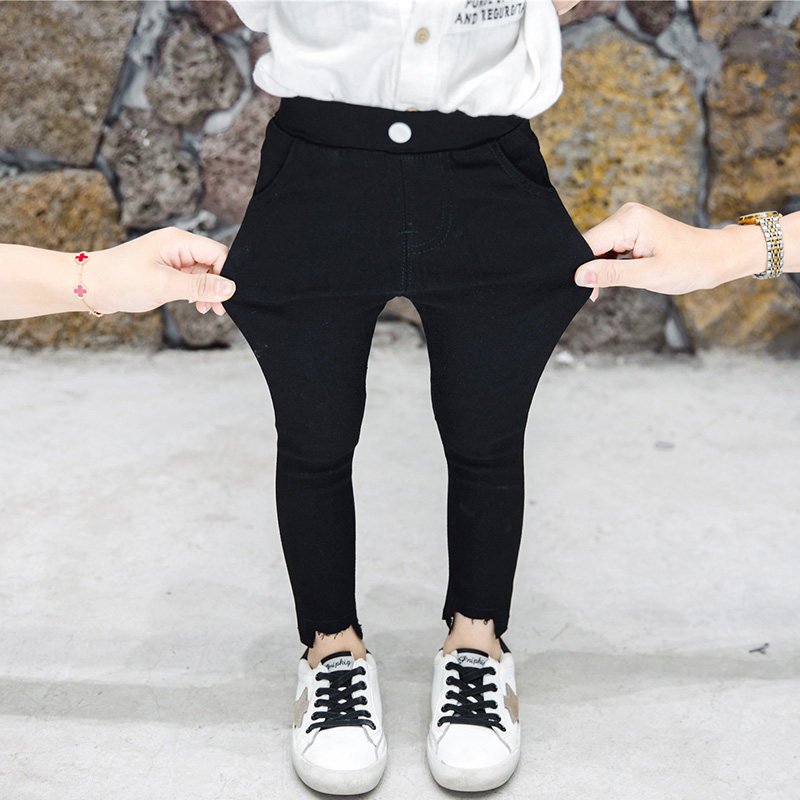 Girls' Black Pencil Cigarette Pants