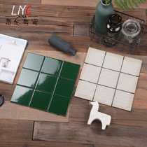 Nordic dark green ceramic mosaic tiles Kitchen bathroom bright wall tiles Bar bread tiles Floor tiles 300