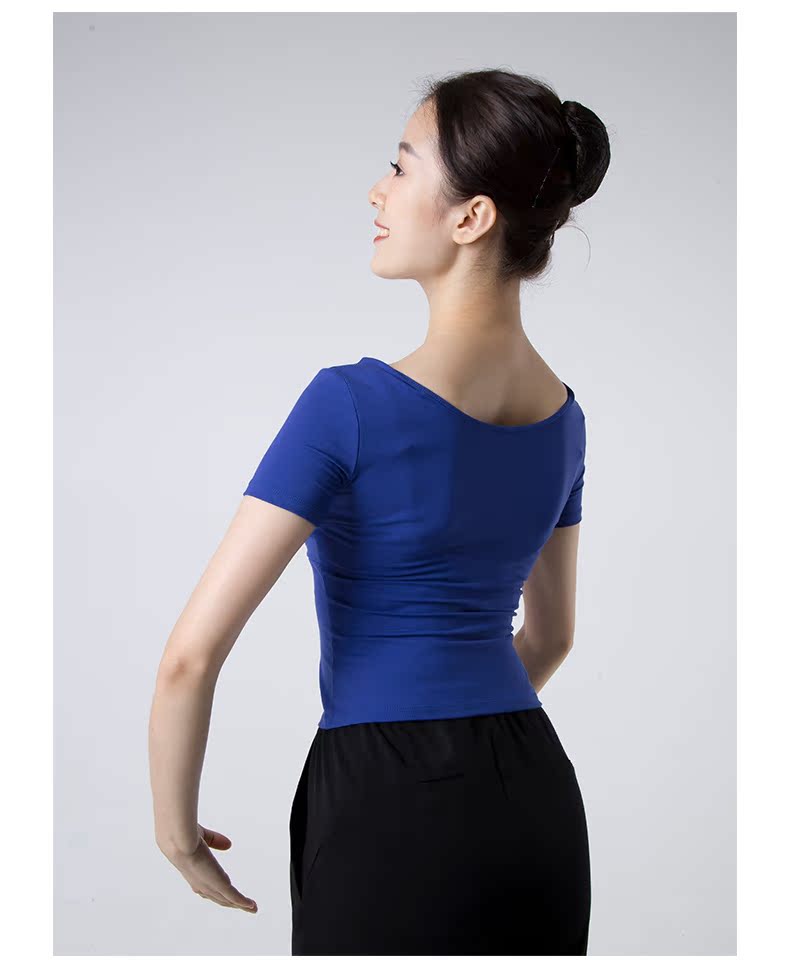 Danzbaby múa ba lê dân gian trên không yoga đào tạo yoga quần áo khiêu vũ cổ điển thực hành quần áo áo sơ mi nữ DZ23 - Khiêu vũ / Thể dục nhịp điệu / Thể dục dụng cụ giày tập nhảy khiêu vũ