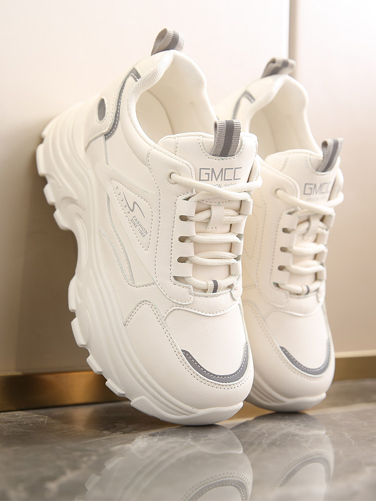 Platform Sneakers for Petite Women, Versatile Thick-Soled Shoes, 2025 Spring and Autumn New Style, Breathable Casual Sports Shoes