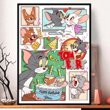 Мультфильм Diamond Drilling Living Room Маленькая спальня детская комната поперечная заканчивая 2022 Новые кошки и мышиные кирпичи 5d