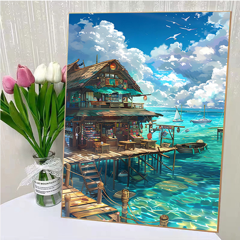 油彩画 人物像 青色背景浮遊 油彩画 人物像 青色背景浮遊 作者不明