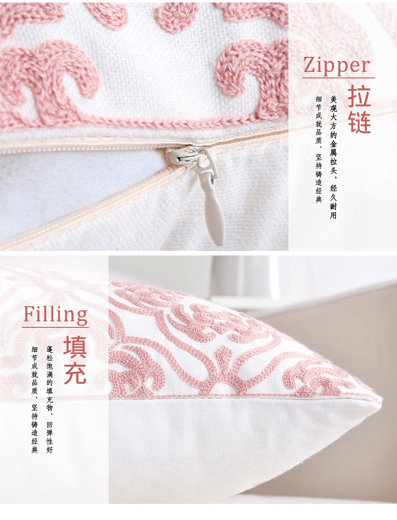 Vỏ gối thêu bông sang trọng của Mỹ không có lõi vuông Gió Bắc Âu sofa gối đệm phòng khách gối - Trở lại đệm / Bolsters gối vuông tựa lưng sofa