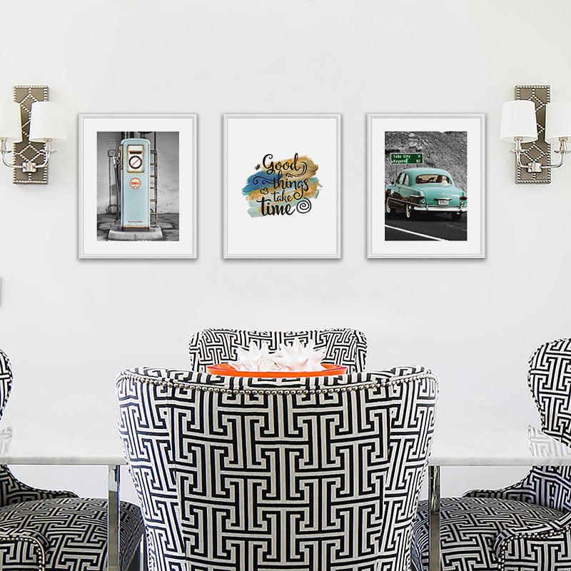 ins photo wall sofa background wall 20 inch triptych solid wood photo frame hanging wall free wash photo wall decoration