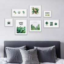  Free design photo washing restaurant bedroom photo wall small wall decoration solid wood European-style photo frame combination free punching