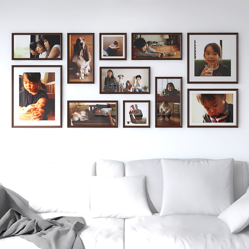 ins net red living room photo flushing photo wall decoration photo frame hanging wall stickup free of punch combined creative background board-Taobao