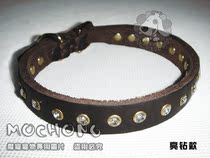 Pure Cow Leather Pet Item Lap Dogs Genuine Leather Neck Leather Collar Puppies Puppies Puppies Neck Ring Teddy Neckline