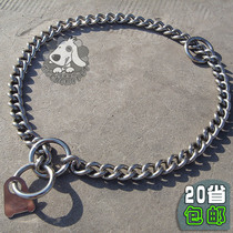 304 stainless steel single row chain metal dog neck chain neckline dog chain large and medium-sized snake chain P chain control chain