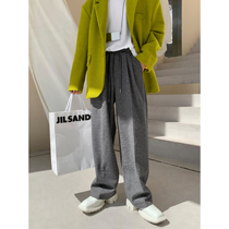Value Clearance #HOZI Drawstring Loose Casual Sweatshirt Wool material Loose Straight Leg Pants Simple And Versatile