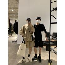 HOZI Korean version Advanced feel short sleeves shorts net red salt series Fried Street Casual Sports Suit Mens Summer Wear Hitch