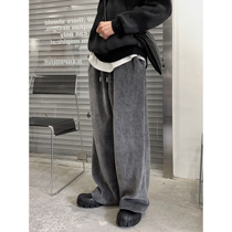 Value Clearance #2022 Drawstring Slacks Vertical Corduroy Pants Simple Trend Straight Leg Loose Pants