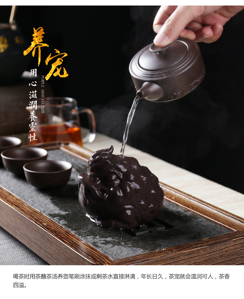 ZongTang kung fu tea accessories play purple sand tea pet furnishing articles tea boutique tea to keep spittor dragon turtle