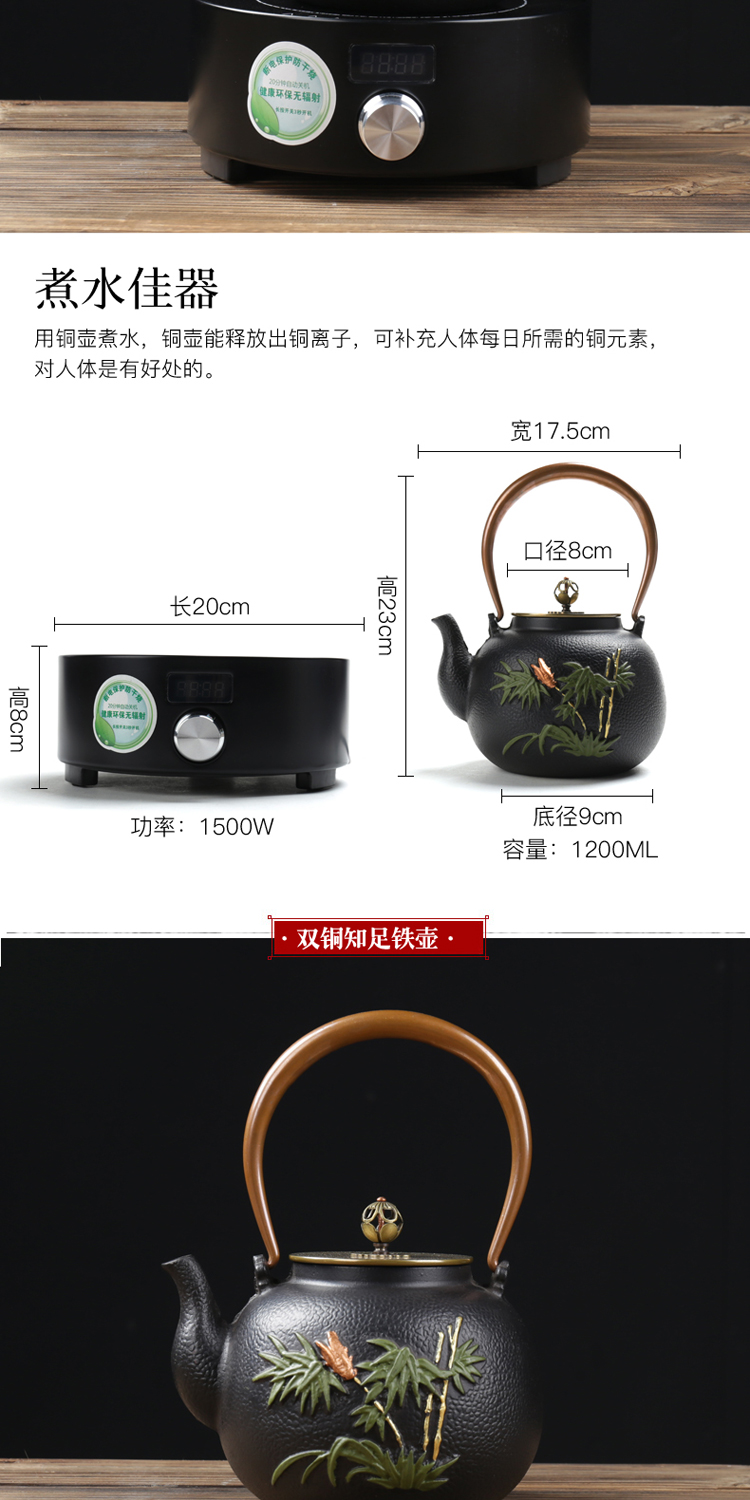 ZongTang Japan iron pot of cast iron tea suit the electric TaoLu boiled tea, the southern household boiled water boiling water pot by hand