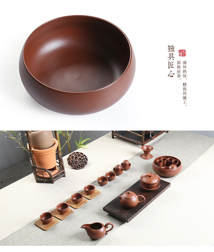 ZongTang purple sand tea set household contracted undressed ore red mud mud zhu office gifts lid bowl of tea cups