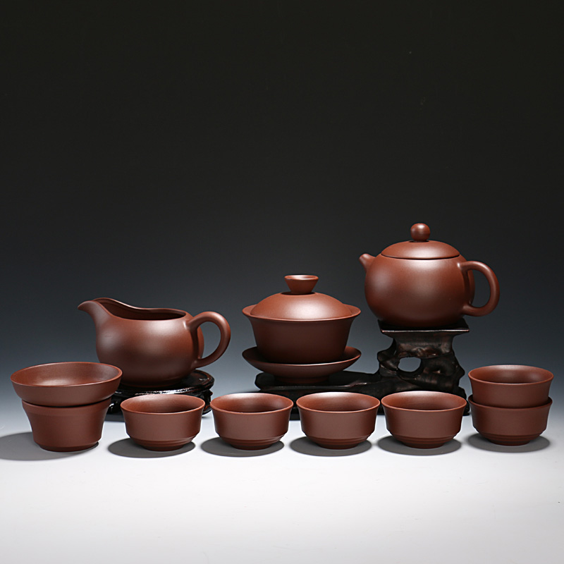 Purple sand tea sets complete household gifts creative old Purple clay teapot teacup xi shi pot undressed ore of a complete set of tea