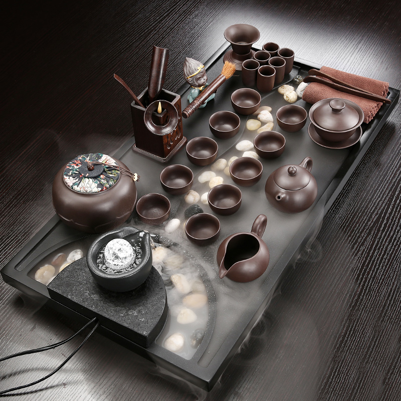 Sharply stone tea tray was set automatic one violet arenaceous kung fu tea set household contracted stone tea tray tea sea