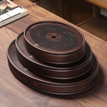 Creative carbonized bamboo household tea tray water storage embedded oval dry bubble table small tea table Tea Sea ceramic tea set