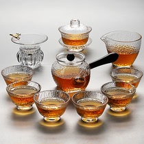 Glass tea set Japanese Kung Fu tea cup simple transparent office with a small set of tea plates to make black tea pot household