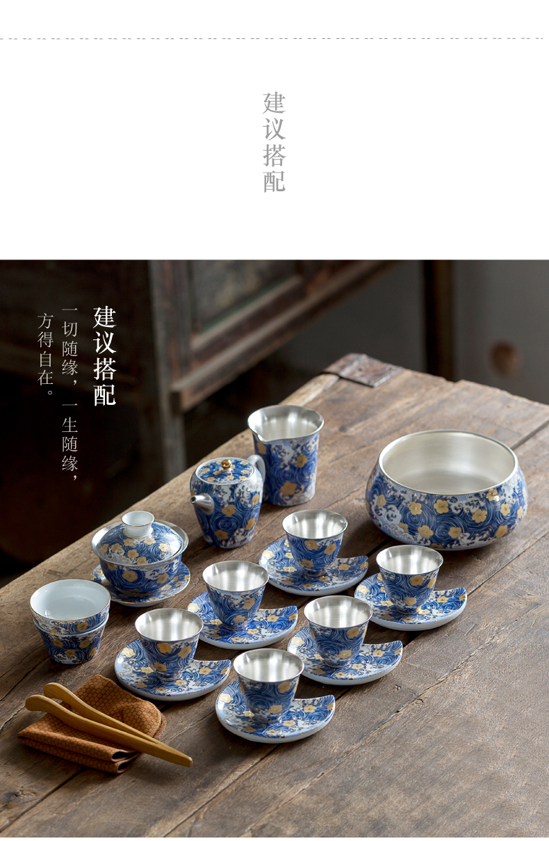 Tea to wash to wash large extra - large ceramic building water in a bowl silver writing brush washer washed blue coppering. As kung fu Tea Tea accessories