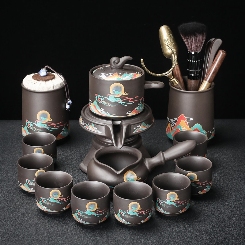 Purple Sand Automatic Tea Set Group Home Living Room Sloth Tea Maker Stone Grinding Office Will Guest Teapot Power Tea Cup