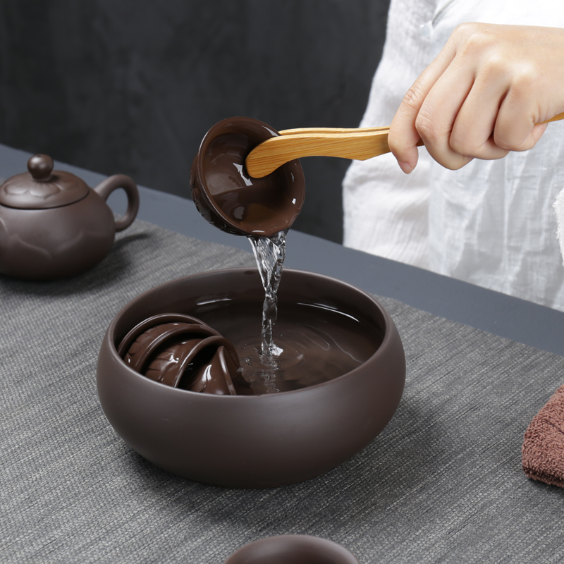 ZongTang undressed ore large red mud purple sand tea to wash to the ceramic bowl kung fu tea tea accessories for wash dishes writing brush washer