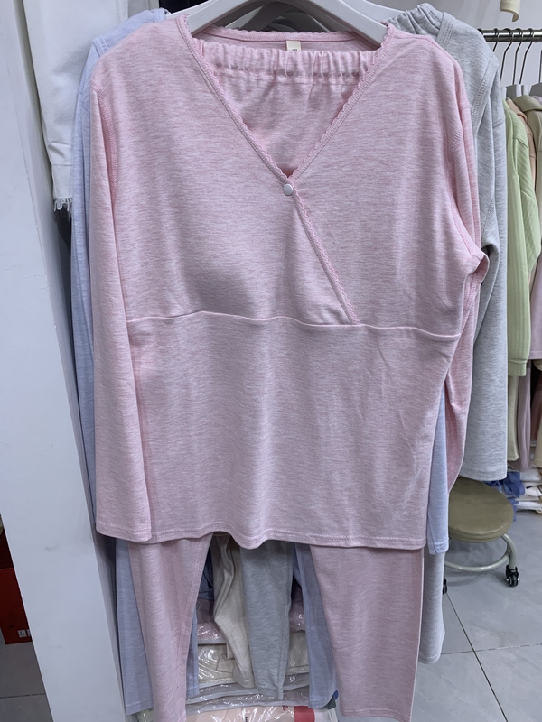 Autumn Clothes and Trousers Set, Postpartum Clothes, Spring & Fall Postpartum Nursing Clothes, Autumn and Winter Breast Pads, Nursing Clothes, No Need to Wear Intimates, Confinement Clothes