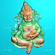 Huang Caishen 42 God of Wealth to the god of wealth to the peach mouse jade carving relief map jdp