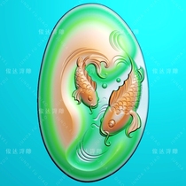 YU255 Pisces Cyprinus carpio every year more than Lotus fish jade carving jade figure relief figure qind tu jdp