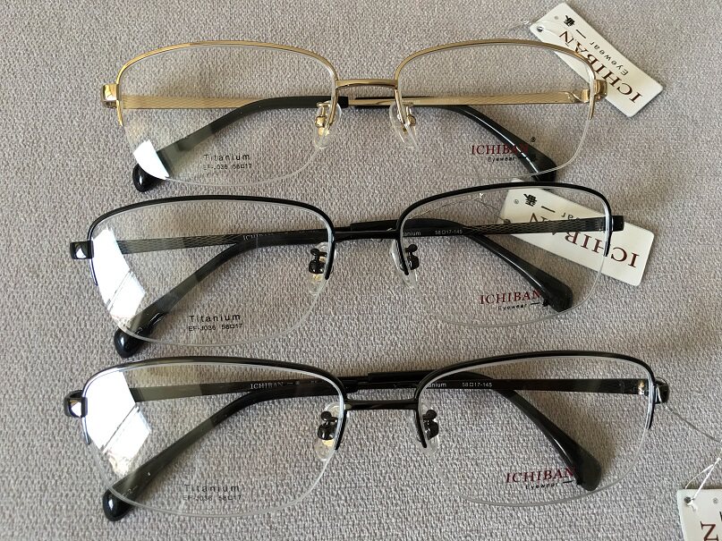 ICHIBAN Ichiban pure titanium EF-J036 ultra-light fashion business glasses frame big face male glasses frame