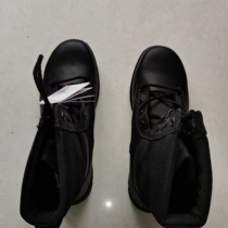 Copper Buckle Lacing Black Combat Training Boots Men Genuine Leather High Help Outdoor for training boots Women fighting boots waterproof and stab-proof shoes