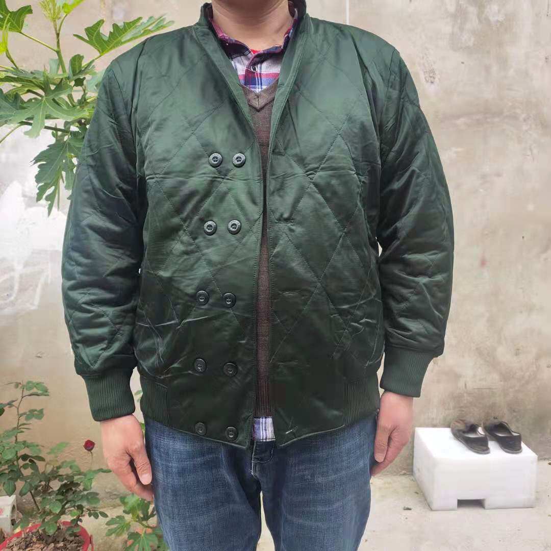 Cold area cotton jacket, cotton coat, cotton coat, middle-aged winter, thin and warm, thickened, warm area cotton top, olive green liner