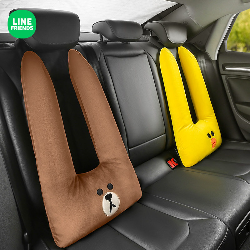 line Brown bear cute onboard child car shoulder rest pillow backrest pillow car rear net red guard sleep holding pillow