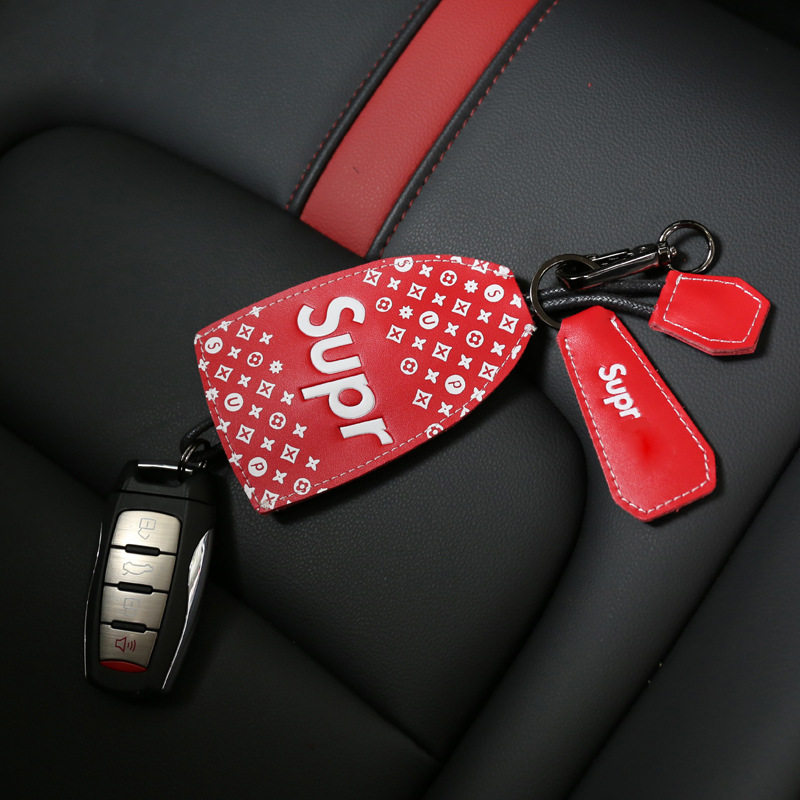 Tide brand genuine leather car key bag tide brand SUP car key bag remote control bag unisex cowhide key cover
