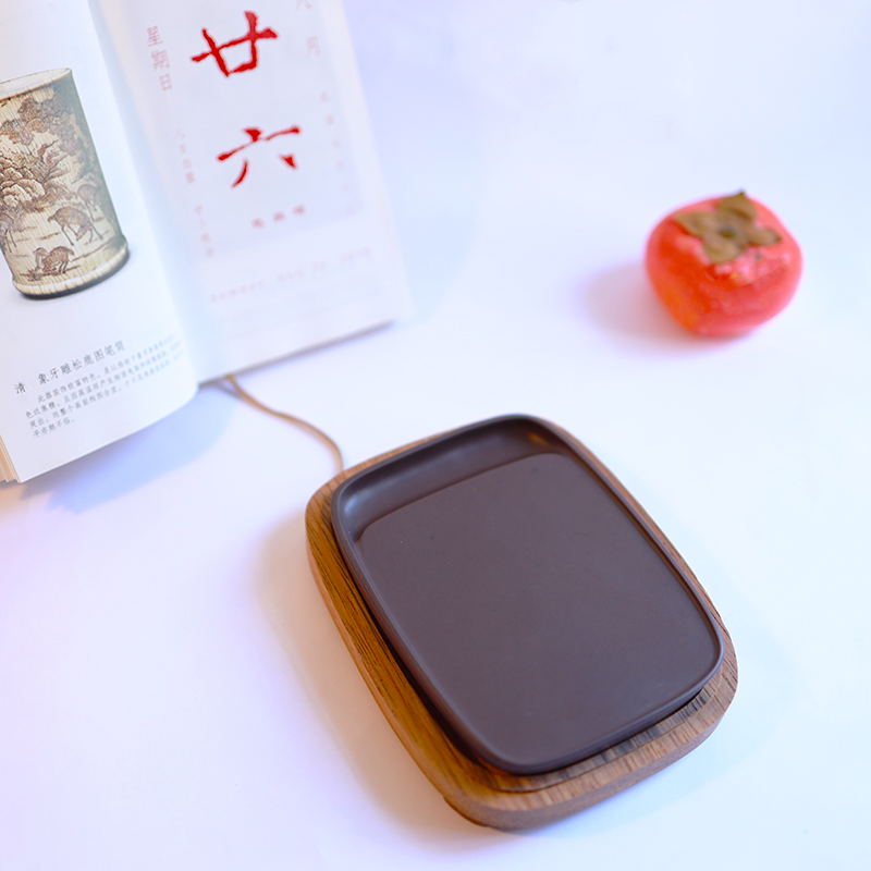 椭圆一指池砚宋坑一片红精品实用砚素砚推荐纯手工制作肇庆端砚
