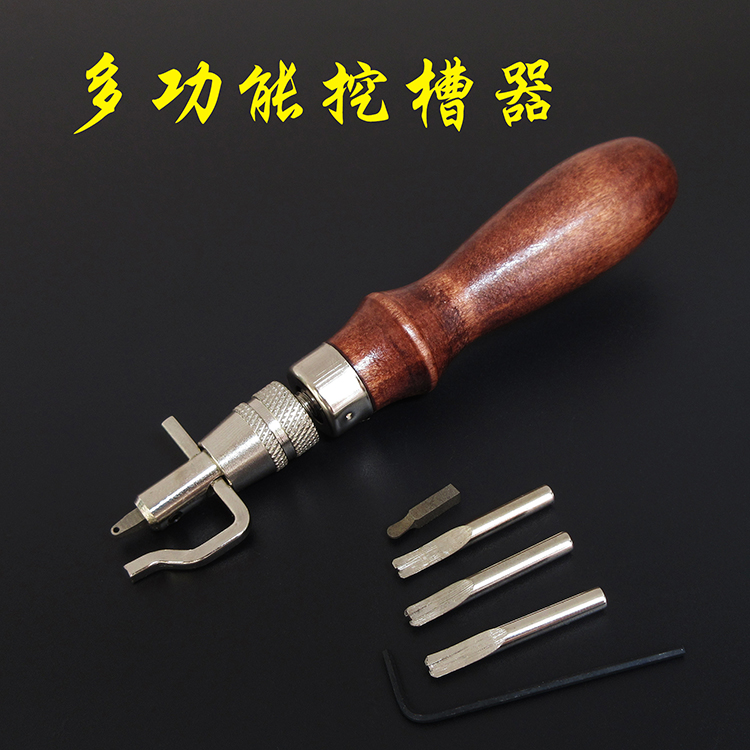 Multi-function leather grooving device Seven-in-one 5-head groove pressing line edge grinder diy manual leather carving tool