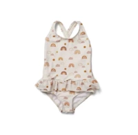 Радужный жилет, купальник, плавательная шапочка