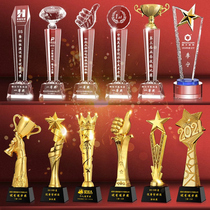 Creative resin trophy set to make metal thumb five-pointed star Crystal authorized card basketball medal children