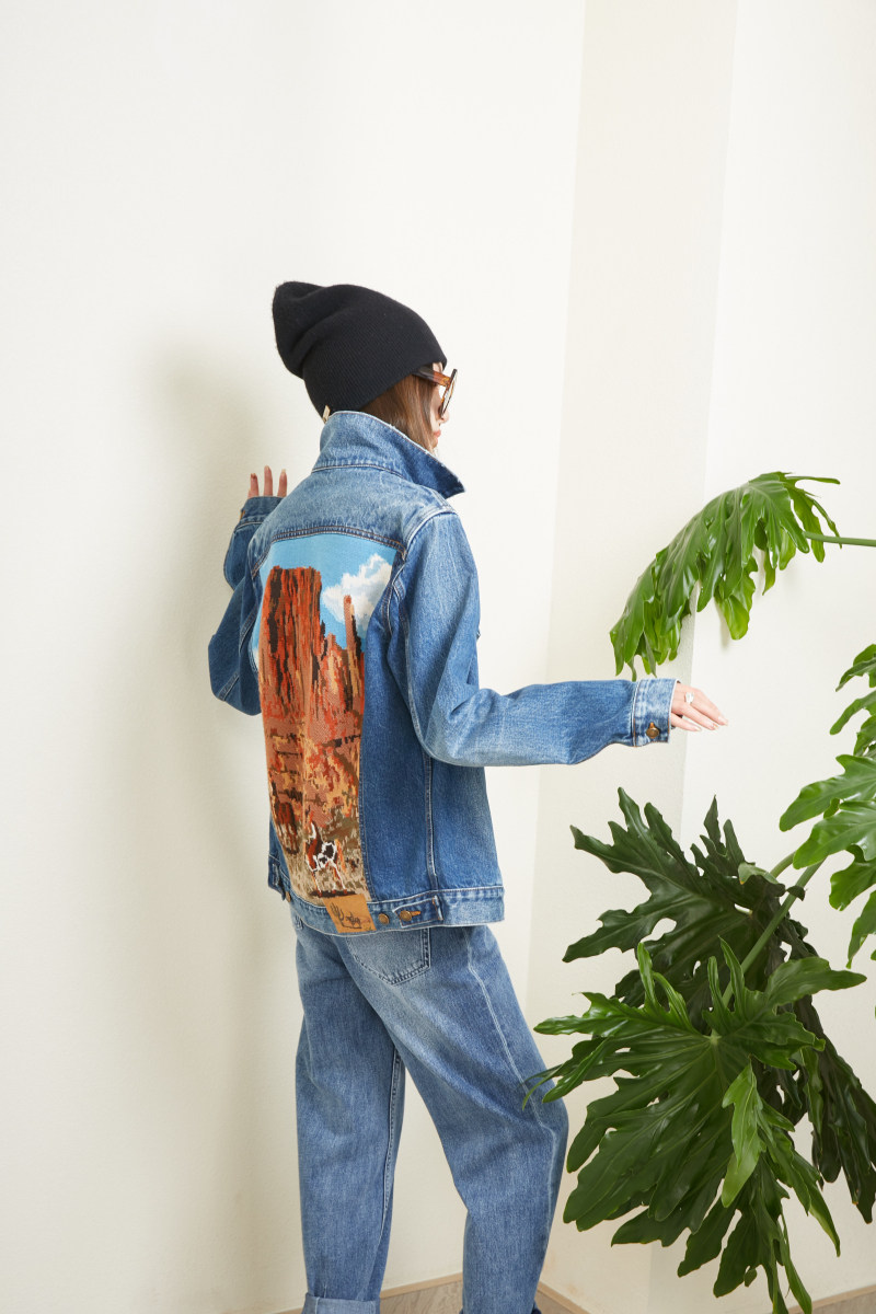 German heavy double - sided knitting jacket female loose niche designer mode cowboy coat