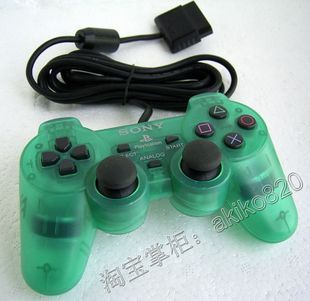 PS2 Original vibration handle Limited edition transparent green A handle feels well to explode Sony original
