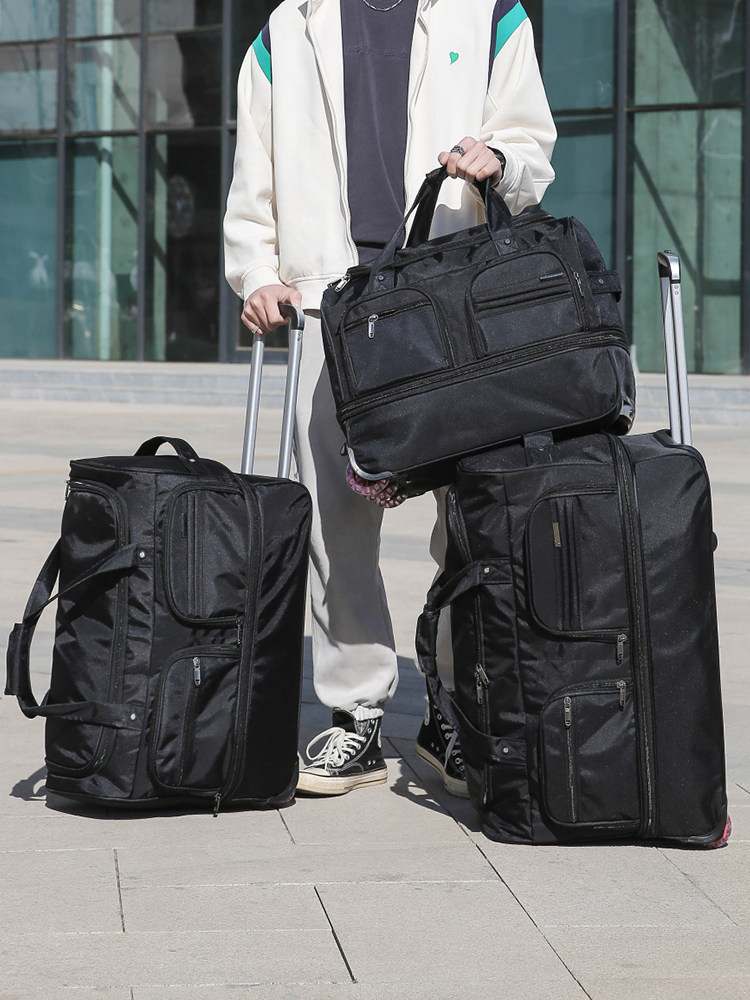 Folding Work Trolley Bag, Travel Luggage Bag, Large Capacity Waterproof Student Bag for Men and Women, Lightweight Portable Travel Bag for Living on Campus