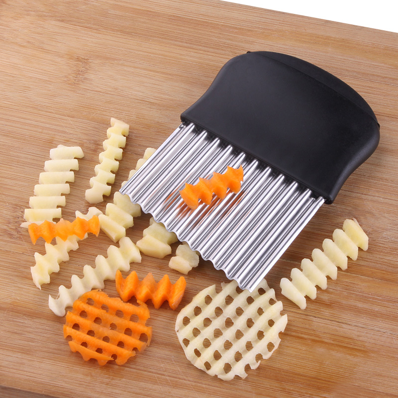 Potato wave knife Potato knife Kitchen household vegetable cutting artifact Fancy strip cutter Potato grid slicing tool