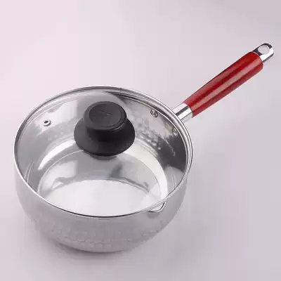 Snow flat pot Japanese thick base stainless steel milk pot home noodle soup pot instant noodle pot small cooking pot