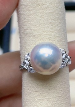 11.4mm blue light aurora flawless high quality collectible ring