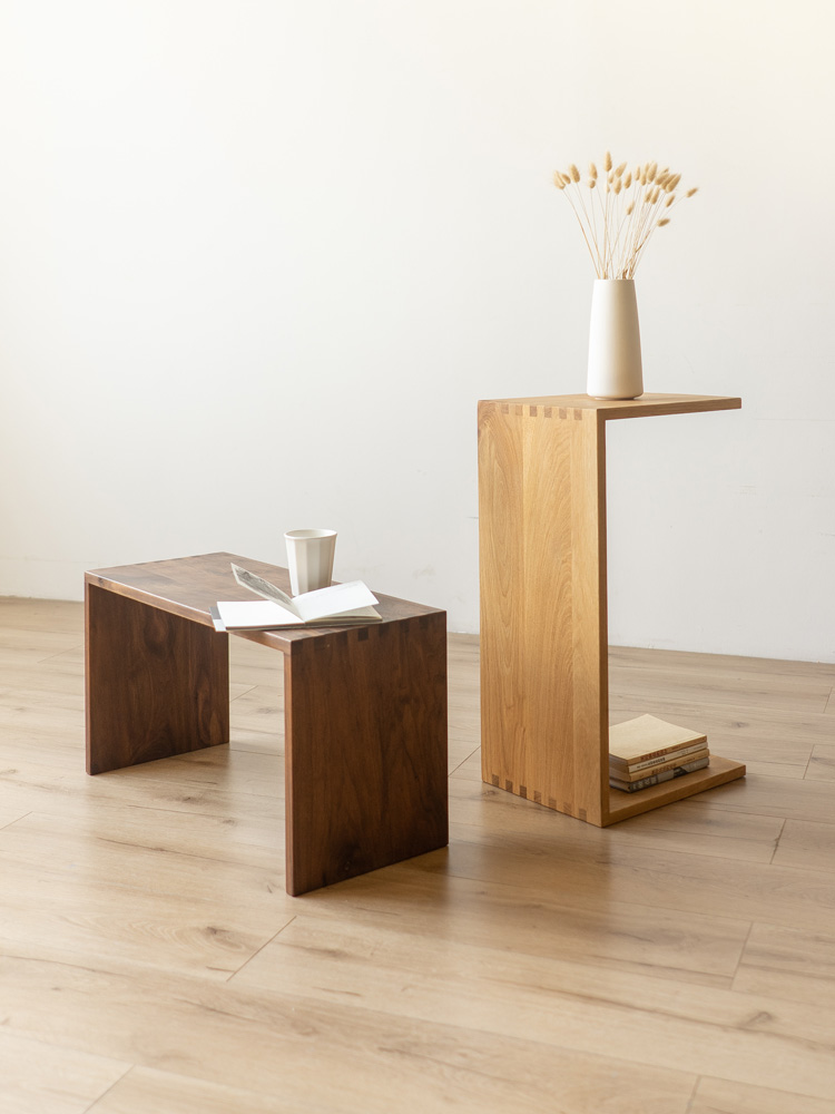 [USD 119.43] None Minimalist Solid Wood Sofa Side Table Japanese Side