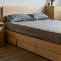 No ie all Japanese minimalist solid wood bed 1 5 meters Nordic master bedroom 1 8 meters double log with drawer storage bed