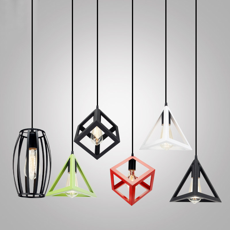 Nordic retro dining room chandelier three-head bedroom creative aisle Loft dining table lamp personality iron industrial wind chandelier