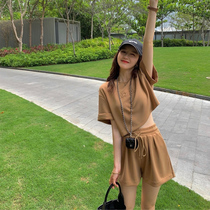 Summer Dress Playful Womens Lively Fried Street Decal Sports Casual Little Sub Shorts Two Suits Fashion Senior Feel