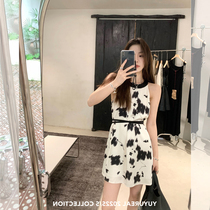 Dont make unique little sub-temperament name Yuanyuan High end goddess Fan advanced sensational style broken flower hanging neck dress and dress Summer