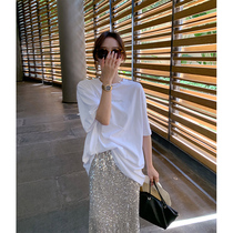 Clear pure womens clothing sweet and short sleeve name Yuanyuan Redfried Street Aging Casual Fashion Sports Suit Skirt Summer Tide