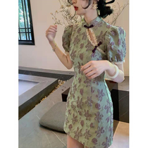 National Wind New Chinese Womens Dress Gaokao Improve Qipaos Lukewarm Senior Feel Port Taste Retro Chic Dress Summer